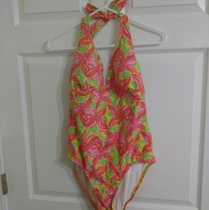 Lily Pulitzer floral halter 1pc swimsuit